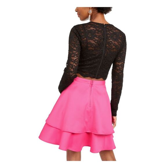 CITY TRIANGLES Womens Long Sleeve Short Formal Fit + Flare Dress - Picture 2 of 3